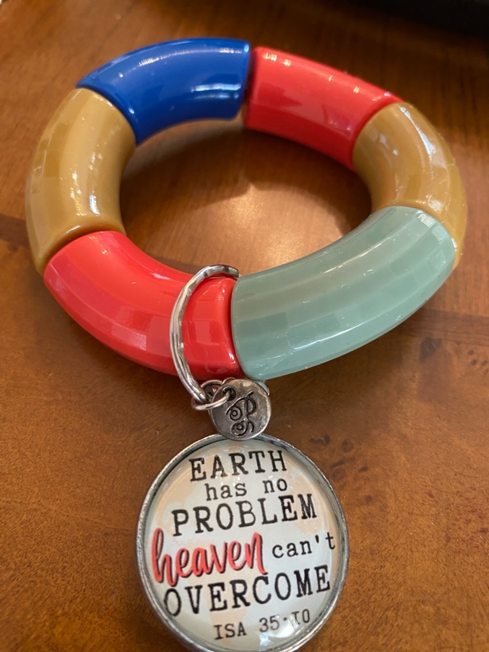 Plunder Multicolor Resin Segment Bracelet - Blue, Red, Coral, Mint, Mustard